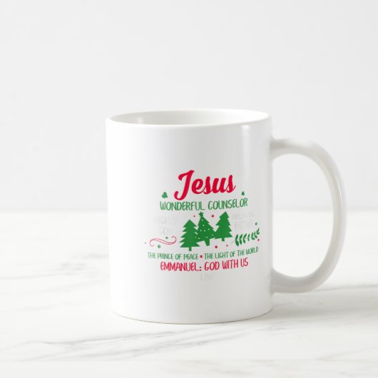 Christlicher Weihnachtsgott mit uns Jesus Tree Kaffeetasse (Rechts)
