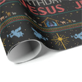 Christlicher Weihnachtskraut Glückwunsch Geburtsta Geschenkpapier (Rolleneckpunkt)