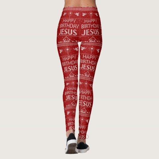 Christlicher Weihnachtskraut Glückwunsch Geburtsta Leggings (Rückseite)