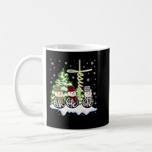 Christlicher Weihnachtsmann Hoffnung Liebe Snowman Kaffeetasse (Links)