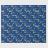 Christlicher Weihnachtstext auf blau Geschenkpapier (Flach)