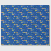 Christlicher Weihnachtstext auf blau Geschenkpapier (Flach)