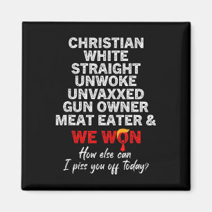 Christlicher Weißer Straight Unvaxxed Gun Owner Magnet