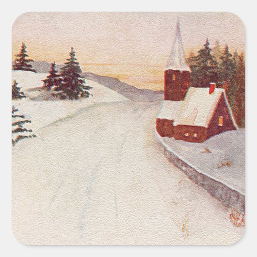 Christlicher Winter Quadratischer Aufkleber (Vorderseite)