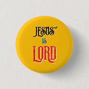 Christlicher Zitat Jesus ist gelb Button