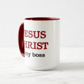 Christlicher Zitat Jesus ist meine Bossschrift Tasse (Vorderseite Links)