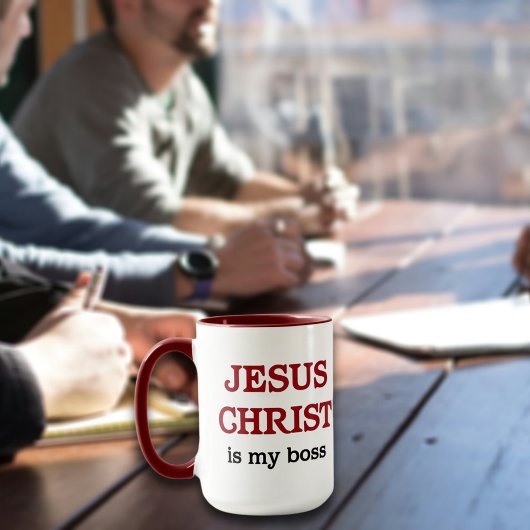 Christlicher Zitat Jesus ist meine Bossschrift Tasse