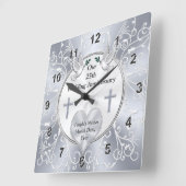Christliches, 25-jähriges Hochzeitstipendium, Quadratische Wanduhr (Winkel)