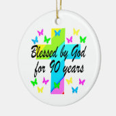 CHRISTLICHES 90. GEBURTSTAGES PRAYER-DESIGN KERAMIK ORNAMENT (Links)