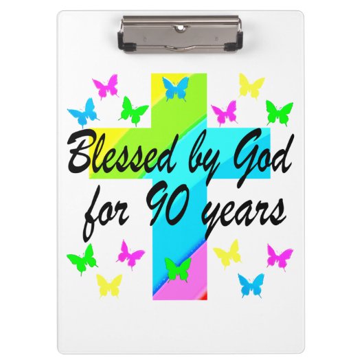 CHRISTLICHES 90. GEBURTSTAGES PRAYER-DESIGN KLEMMBRETT (Vorderseite)