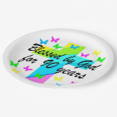 CHRISTLICHES 90. GEBURTSTAGES PRAYER-DESIGN PAPPTELLER (Schrägansicht)