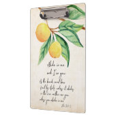 Christliches Ableiten fruchtbarer Orangen Klemmbrett (Links)