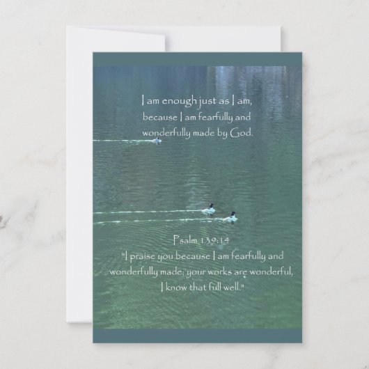 Christliches Affirmationsangebot und entsprechende Dankeskarte (Vorderseite)