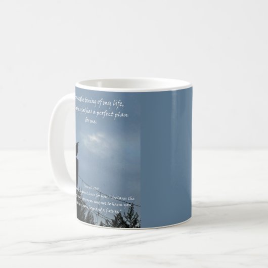 Christliches Affirmationsangebot und entsprechende Kaffeetasse (Vorderseite Links)