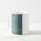 Christliches Affirmationsangebot und entsprechende Kaffeetasse (Vorderseite Links)