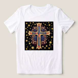 Christliches amerikanisches Kreuz Tri-Blend Shirt