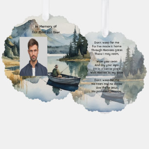 Christliches Andenken Angelsee im Boot Ornament Karte