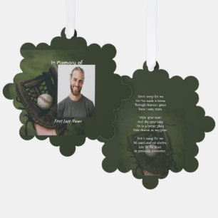 Christliches Andenken Baseballspieler  Ornament Karte