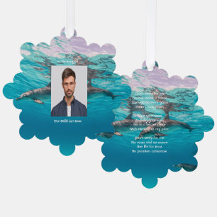 Christliches Andenken Delfine Unterwasser Ozean Ornament Karte