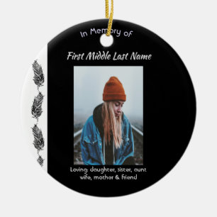 Christliches Andenken Feder Tribal Boho  Keramik Ornament