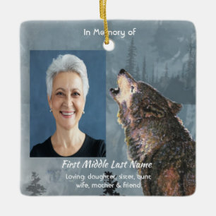 Christliches Andenken Howling Wolf Kunst Keramikornament