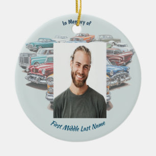 Christliches Andenken Klassisches Vintage-Auto Keramik Ornament