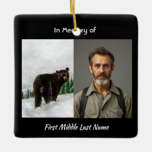 Christliches Andenken Schwarzer Bär Tier Keramikornament