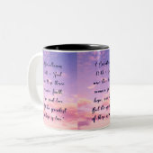 christliches, auf Glauben basierendes Design Zweifarbige Tasse (Vorderseite Links)