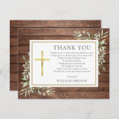 Christliches Beerdigungsgedicht Rustikales Waldgrü Dankeskarte (Vorne/Hinten)