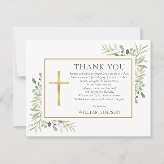 Christliches Begräbnisgedicht Dankeskarte (Vorderseite)