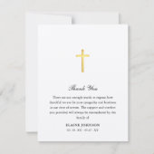 Christliches Begräbnisgold-Kreuz Vielen Dank Dankeskarte (Vorderseite)