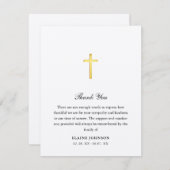 Christliches Begräbnisgold-Kreuz Vielen Dank Dankeskarte (Vorne/Hinten)