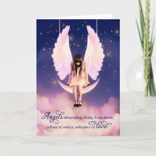 Christliches Beileid Angel mit Schrift Karte (Vorderseite)