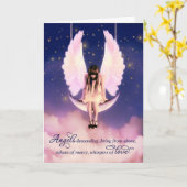 Christliches Beileid Angel mit Schrift Karte (Gelbe Blume)