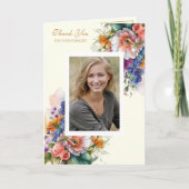 Christliches Beileid Floral Foto Wertschätzung Dankeskarte (Vorderseite)