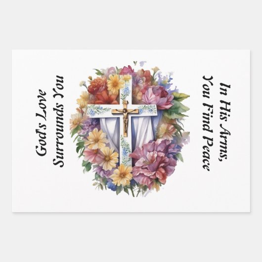 Christliches Beileid Geschenkpapier Set (Vorderseite)