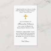 Christliches Beileid zur Beerdigung des Blumenkreu Visitenkarte (Rückseite)