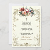 Christliches Beileid zur Beerdigung von Blumenbeer Einladung (Vorderseite)