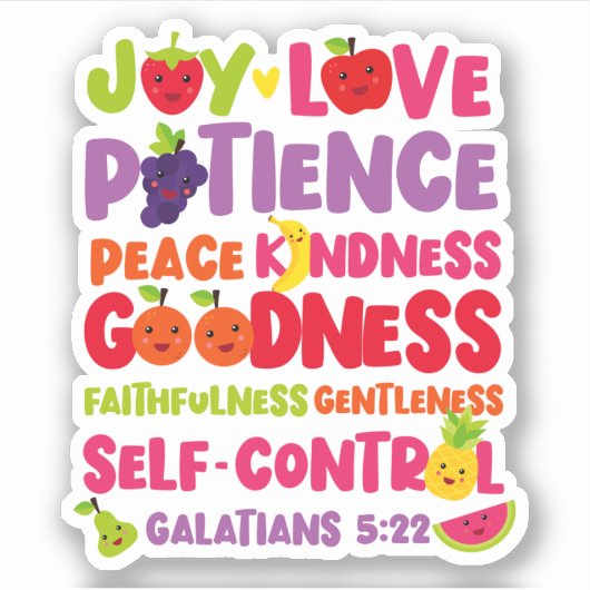 Christliches Bibelfrucht Aufkleber (Vorderseite)