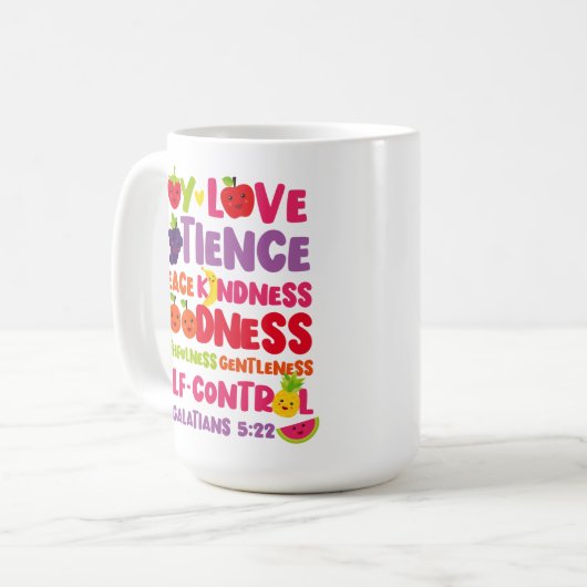 Christliches Bibelfrucht Kaffeetasse (Vorderseite Links)