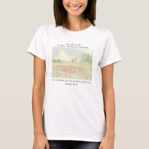 Christliches Bibelvers-Blumenfeld T-Shirt