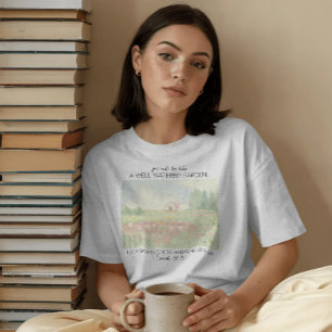 Christliches Bibelvers-Blumenfeld T-Shirt