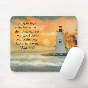 Christliches Bibelvers-Lichtwarte-Sonnenuntergangs Mousepad