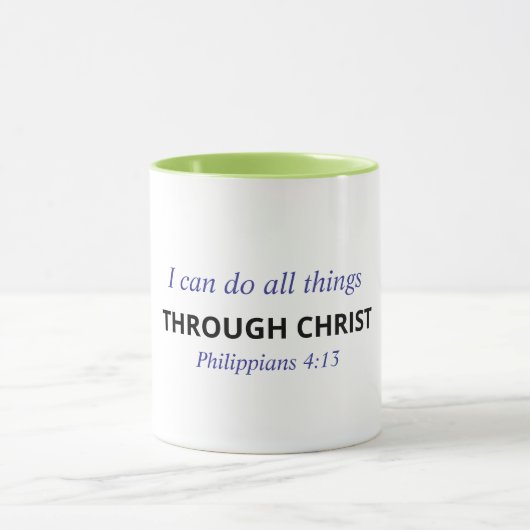 Christliches Bibelvers-Tasse - Philipper 4:13 Tasse (Zentrum)