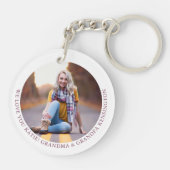 Christliches Bibelverse Rosa Foto Schlüsselanhänger (Rückseite)