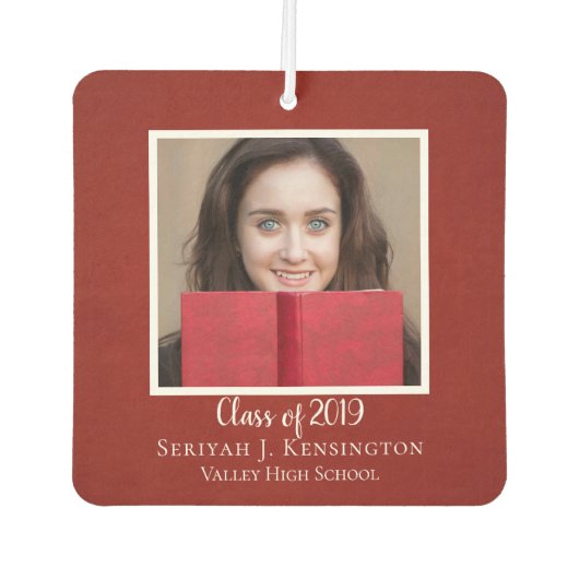 Christliches Bibelverse Rustikales Rotes Abschluss Autolufterfrischer (Vorderseite)