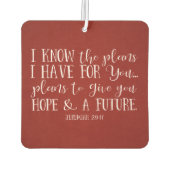 Christliches Bibelverse Rustikales Rotes Abschluss Autolufterfrischer (Rückseite)