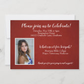 Christliches Bibelverse Rustikales Rotes Abschluss Einladung (Rückseite)