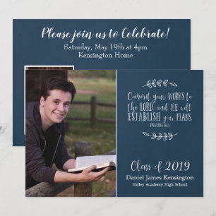 Christliches Bibelverse Typografie Abschluss Foto Einladung