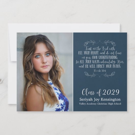 Christliches Bibelverse Typografie Abschluss Foto Einladung (Vorderseite)